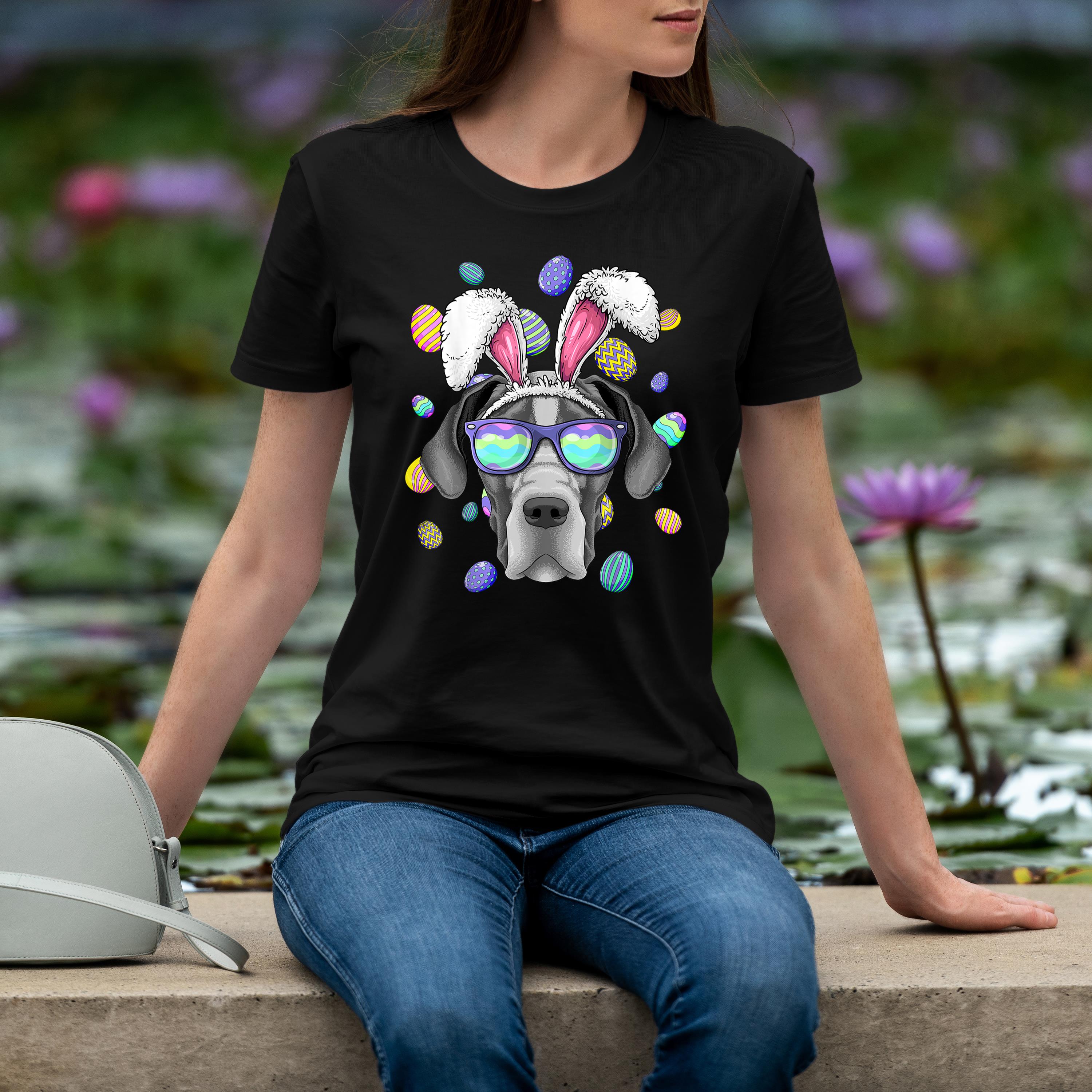 Great Dane Easter Bunny Ears Dog Funny Easter Eggs Hunting Shirt 